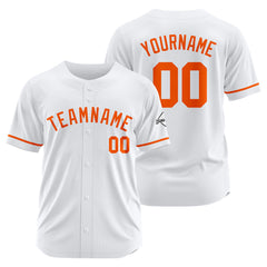 Benutzerdefinierte Authentisch Baseball-Trikot Weiß-Orange