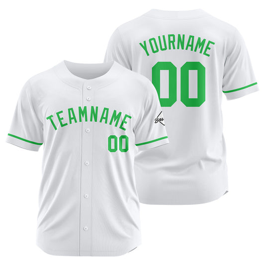 Benutzerdefinierte Authentisch Baseball-Trikot Weiß-Grün