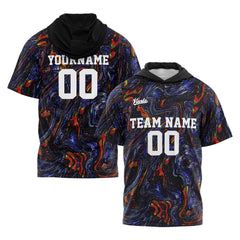 Benutzerdefinierte Schwarz Kurzarm-Kapuzenpullover für Männer Frauen Hemden mit Kapuzen gedruckt Name Logo