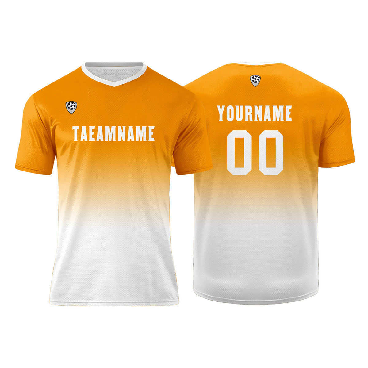 Benutzerdefinierte Orange Weiß Trikots für Männer Frauen Personalisierte Fußball Uniformen für Erwachsene und Kind