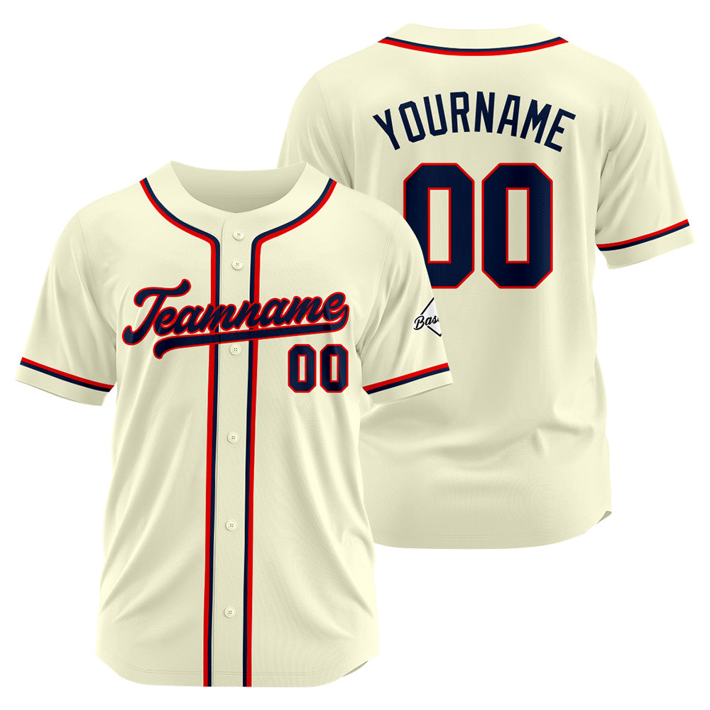 Benutzerdefinierte Authentisch Baseball-Trikot Creme Netz