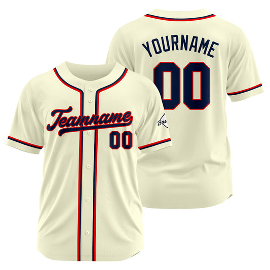 Benutzerdefinierte Authentisch Baseball-Trikot Creme Netz