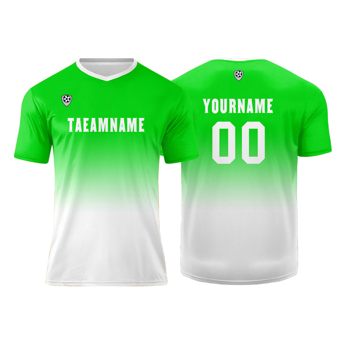 Benutzerdefinierte Grün Weiß Trikots für Männer Frauen Personalisierte Fußball Uniformen für Erwachsene und Kind