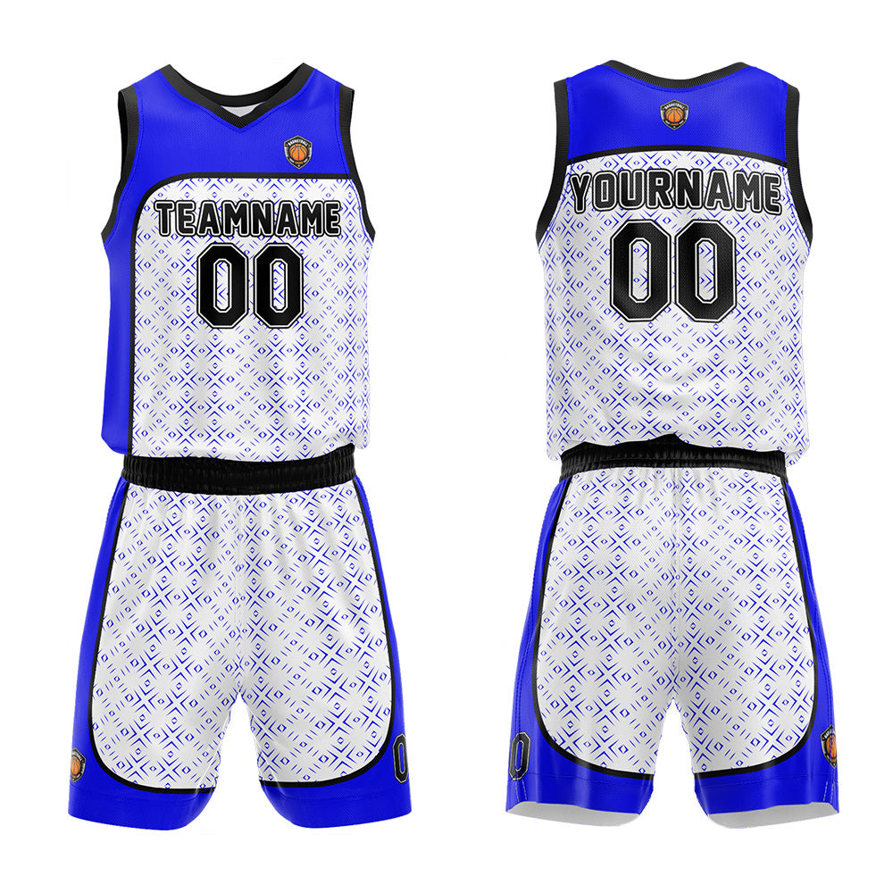 Benutzerdefinierter Basketball Jersey Uniform Anzug für Männer Frauen Mädchen Jungen gedruckt Ihr Logo Name Nummer Royal