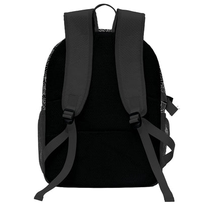 Personalisierter Basketball - und Fußballrucksack in Schwarz - Weiß mit Spielernamen & Nummern und Teamlogo #BP-0919-0004