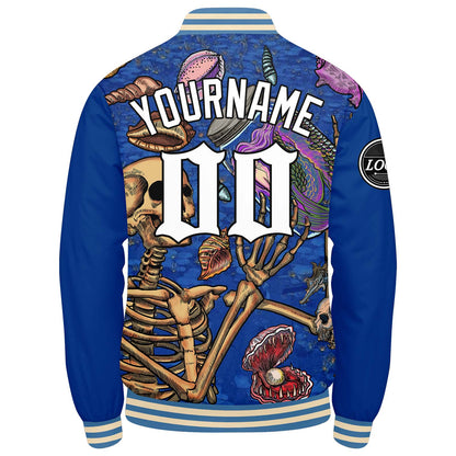 Benutzerdefinierte Verlauf Varsity-Jacke. Letterman-Jacke Blau