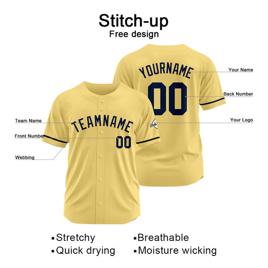 Benutzerdefinierte Authentisch Baseball-Trikot Gold-Marine