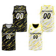 Benutzerdefinierte Reversible Basketball Jersey Personalisierte Print Name Nummer Logo Schaden-Gelb