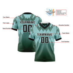 Benutzerdefinierte Blau Grün Reversibel Fußball Trikot Personalisierte Gradient Fußball Shirts für Männer gedruckt Team Name Nummer Logo