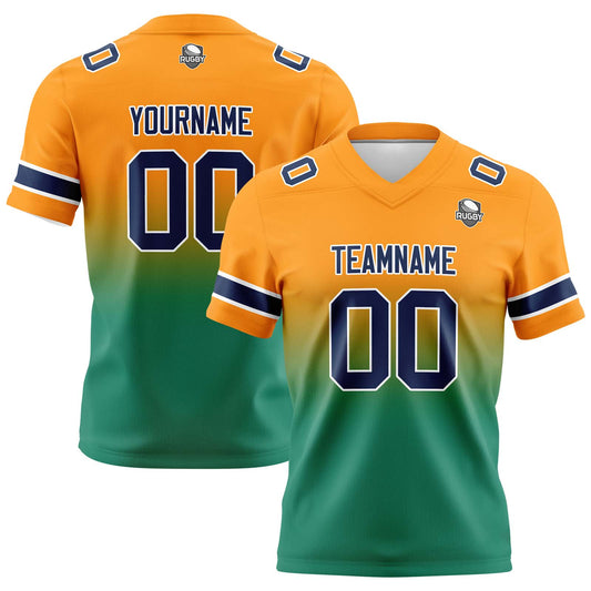 Benutzerdefinierte Gradient Fußball Trikots Personalisierte Name Nummer Logo Orange&Grün