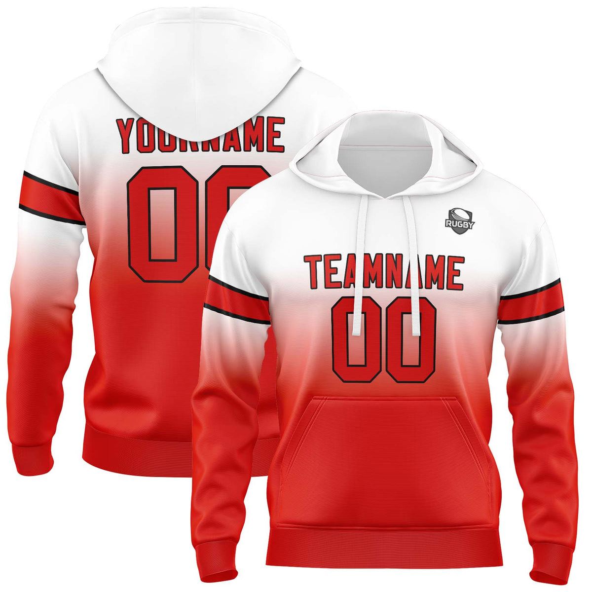 Benutzerdefinierter Verlauf Sweatshirt-Hoodie für Mann, Frau, Mädchen, Junge. Drucken Sie Ihr Logo, Ihren Namen und Ihre Nummer