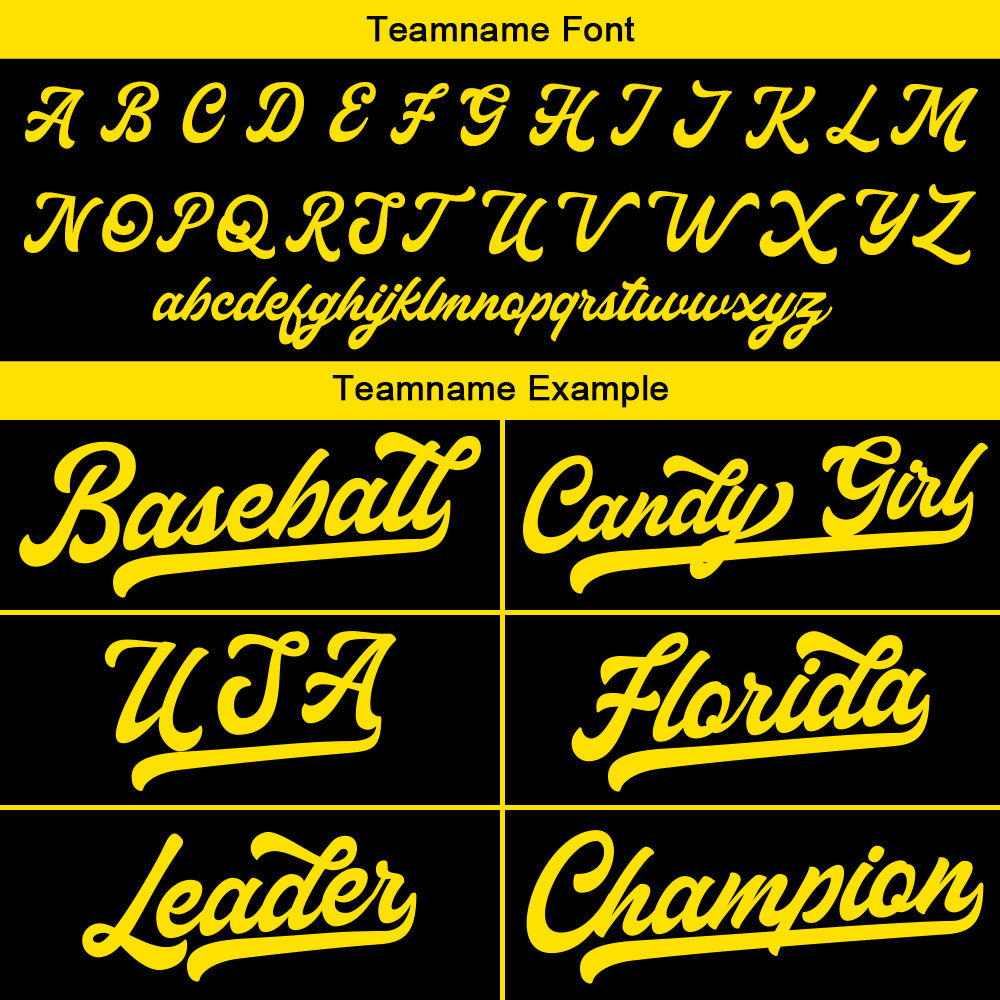 Benutzerdefinierte Authentisch Baseball-Trikot Schwarz Gelb
