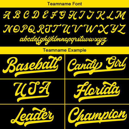 Benutzerdefinierte Authentisch Baseball-Trikot Schwarz Gelb
