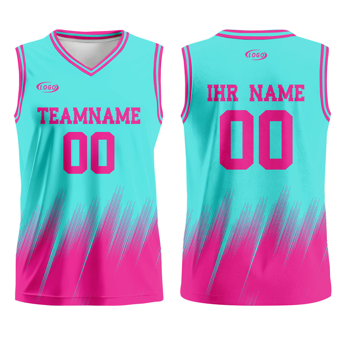Benutzerdefinierter Petrol Pink Basketball Jersey Uniform Anzug gedruckt Ihr Logo Name Nummer