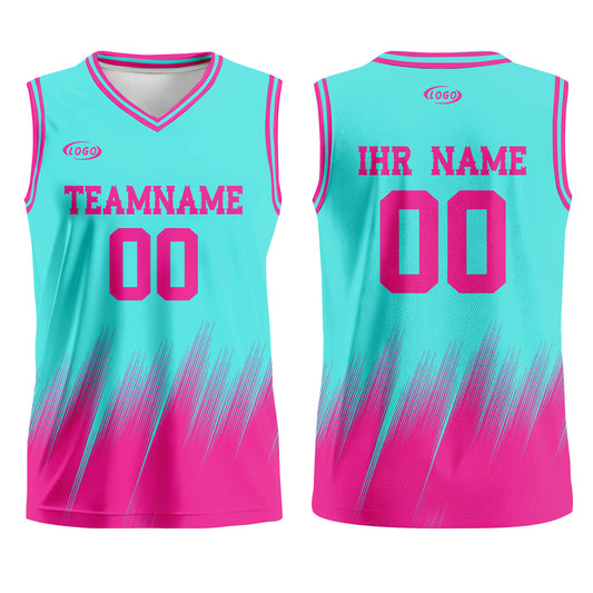 Benutzerdefinierter Petrol Pink Basketball Jersey Uniform Anzug gedruckt Ihr Logo Name Nummer
