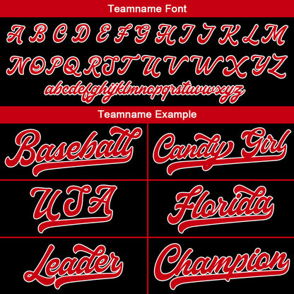 Benutzerdefinierte Authentisch Baseball-Trikot Schwarz Rot