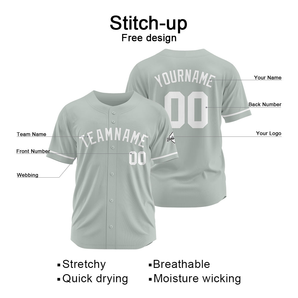 Benutzerdefinierte Authentisch Baseball-Trikot Grau-weiß
