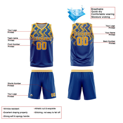 Benutzerdefinierter Blau Orange Basketball Jersey Uniform Anzug gedruckt Ihr Logo Name Nummer