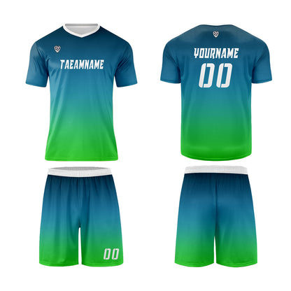 Benutzerdefinierte Olivengrün Blau Grün Trikots für Männer Frauen Personalisierte Fußball Uniformen für Erwachsene und Kind