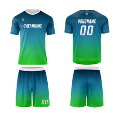 Benutzerdefinierte Olivengrün Blau Grün Trikots für Männer Frauen Personalisierte Fußball Uniformen für Erwachsene und Kind