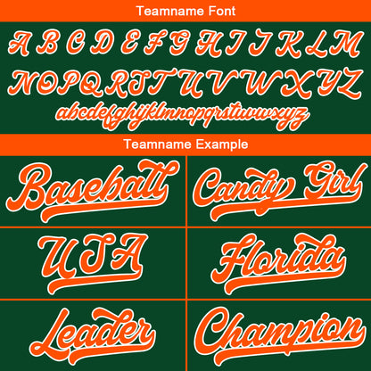 Benutzerdefinierte Authentisch Baseball-Trikot Dunkelgrün-Orange