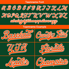 Benutzerdefinierte Authentisch Baseball-Trikot Dunkelgrün-Orange