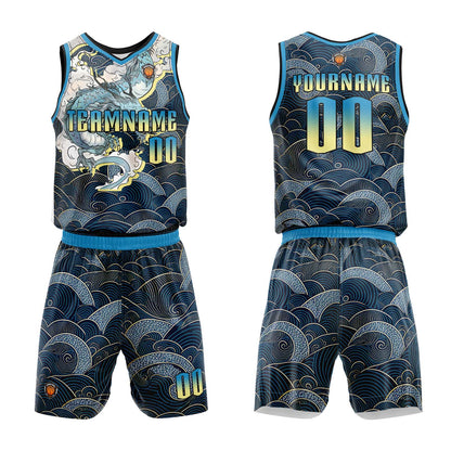 Benutzerdefinierter Marine Basketball Jersey Uniform Anzug gedruckt Ihr Logo Name Nummer