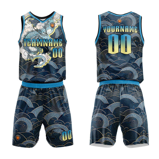 Benutzerdefinierter Marine Basketball Jersey Uniform Anzug gedruckt Ihr Logo Name Nummer
