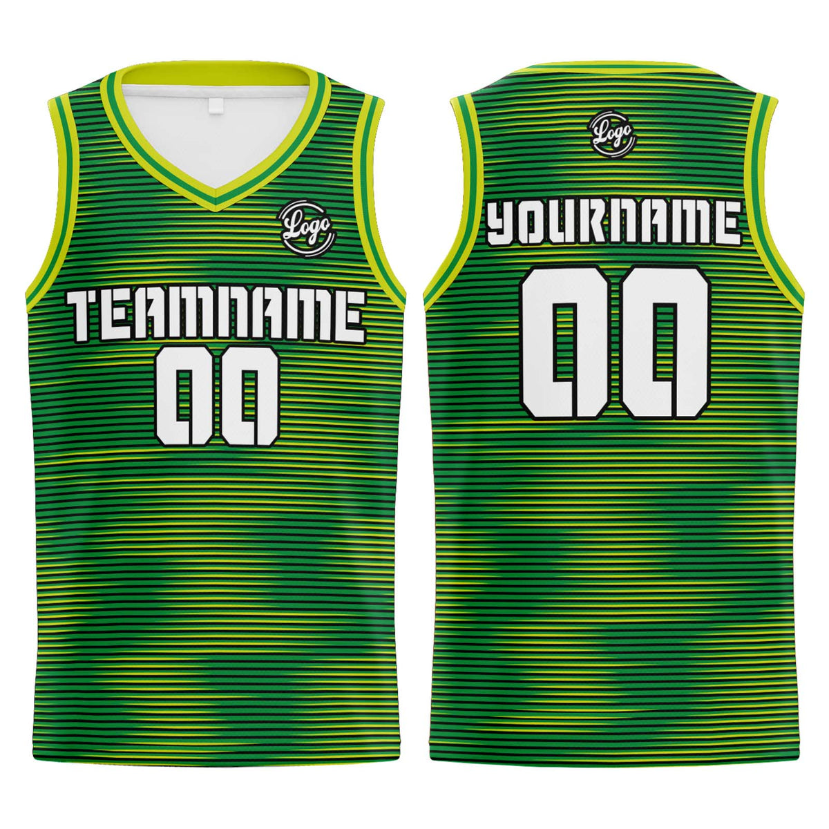Benutzerdefinierter Grün Basketball Jersey Uniform Anzug gedruckt Ihr Logo Name Nummer