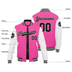 Benutzerdefinierte Verlauf Varsity-Jacke. Letterman-Jacke Pink