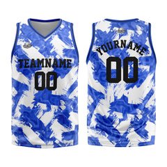 Benutzerdefinierter Basketball Jersey Uniform Anzug gedruckt Ihr Logo Name Nummer Blau&Weiß