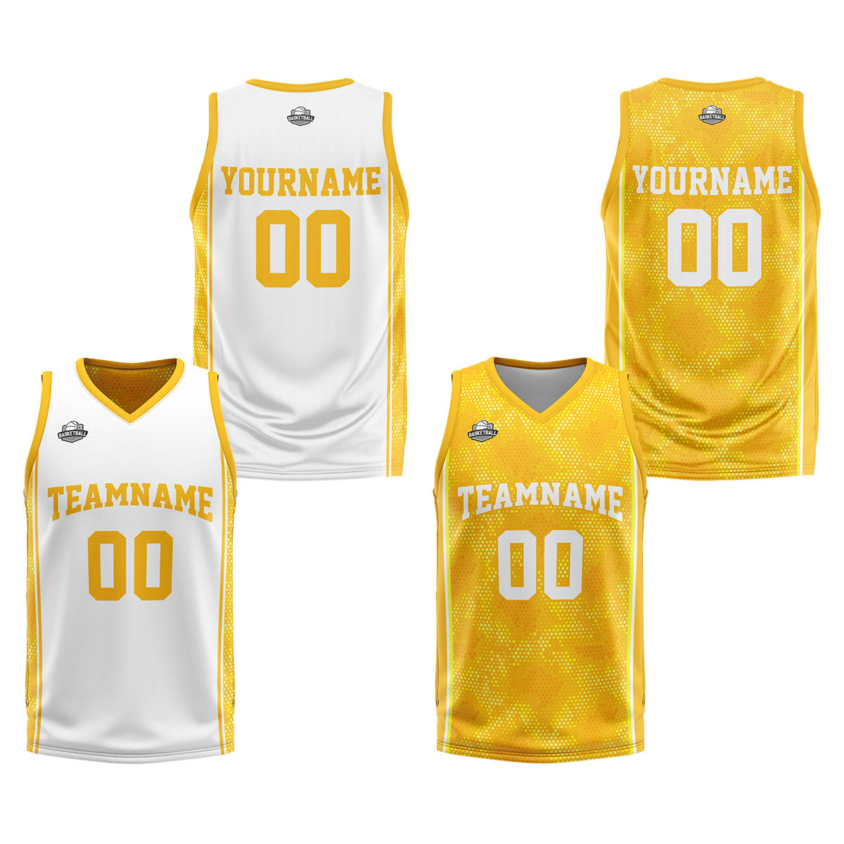 Benutzerdefinierte weiß orange Reversible Basketball Jersey Personalisierte Print Name Nummer Logo