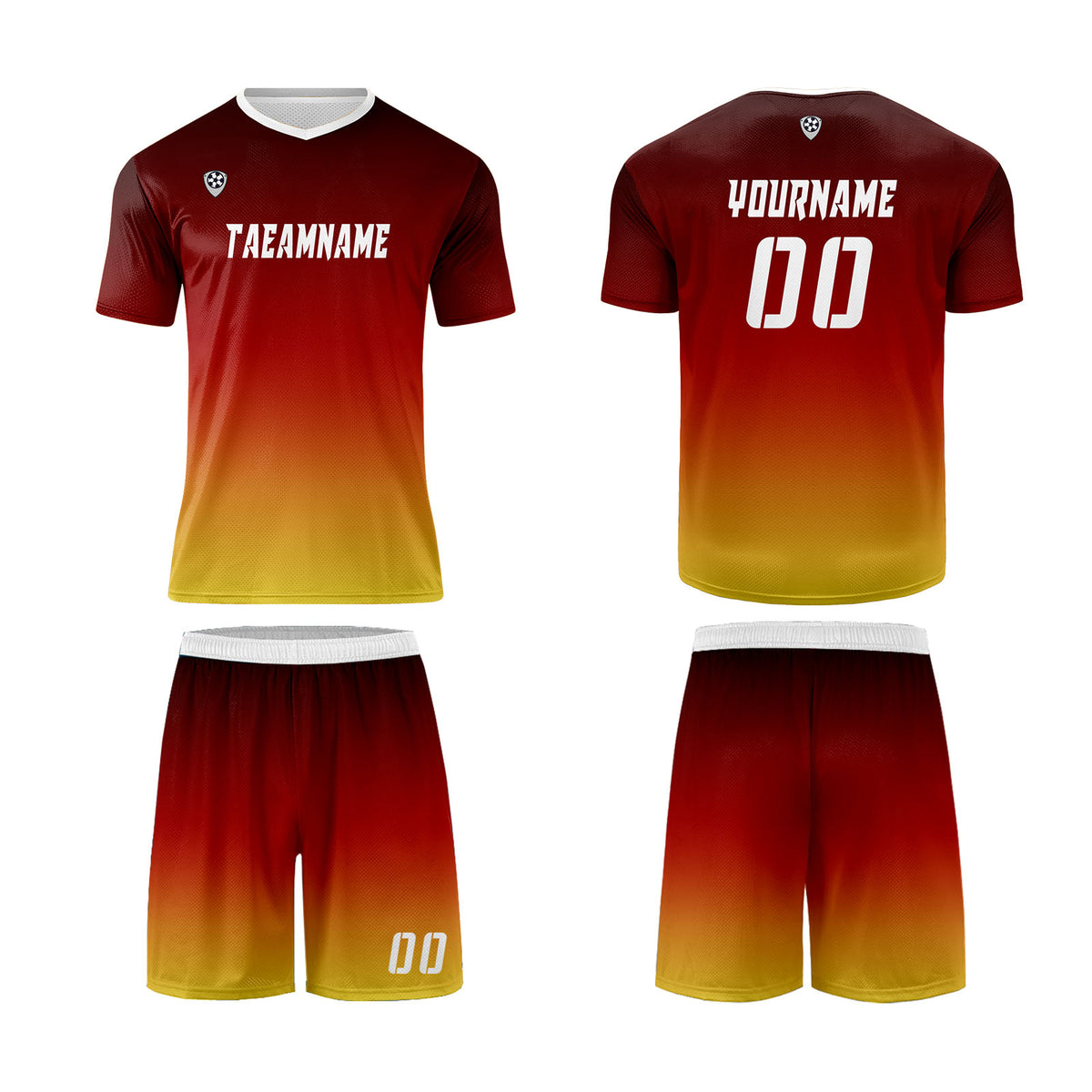 Benutzerdefinierte Rot Orange Gelb Trikots für Männer Frauen Personalisierte Fußball Uniformen für Erwachsene und Kind