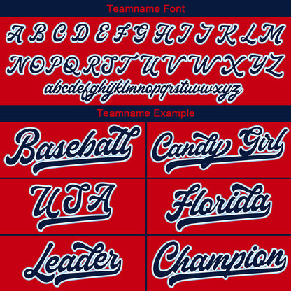 Benutzerdefinierte Authentisch Baseball-Trikot Rot Netz