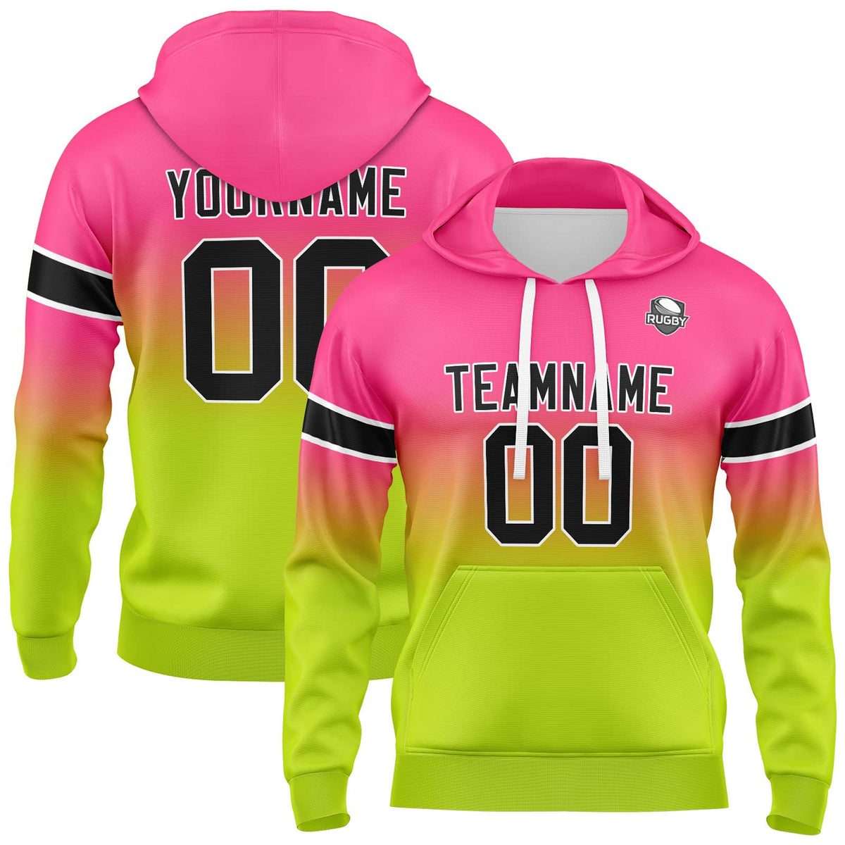 Benutzerdefinierter Verlauf Sweatshirt-Hoodie für Mann, Frau, Mädchen, Junge. Drucken Sie Ihr Logo, Ihren Namen und Ihre Nummer