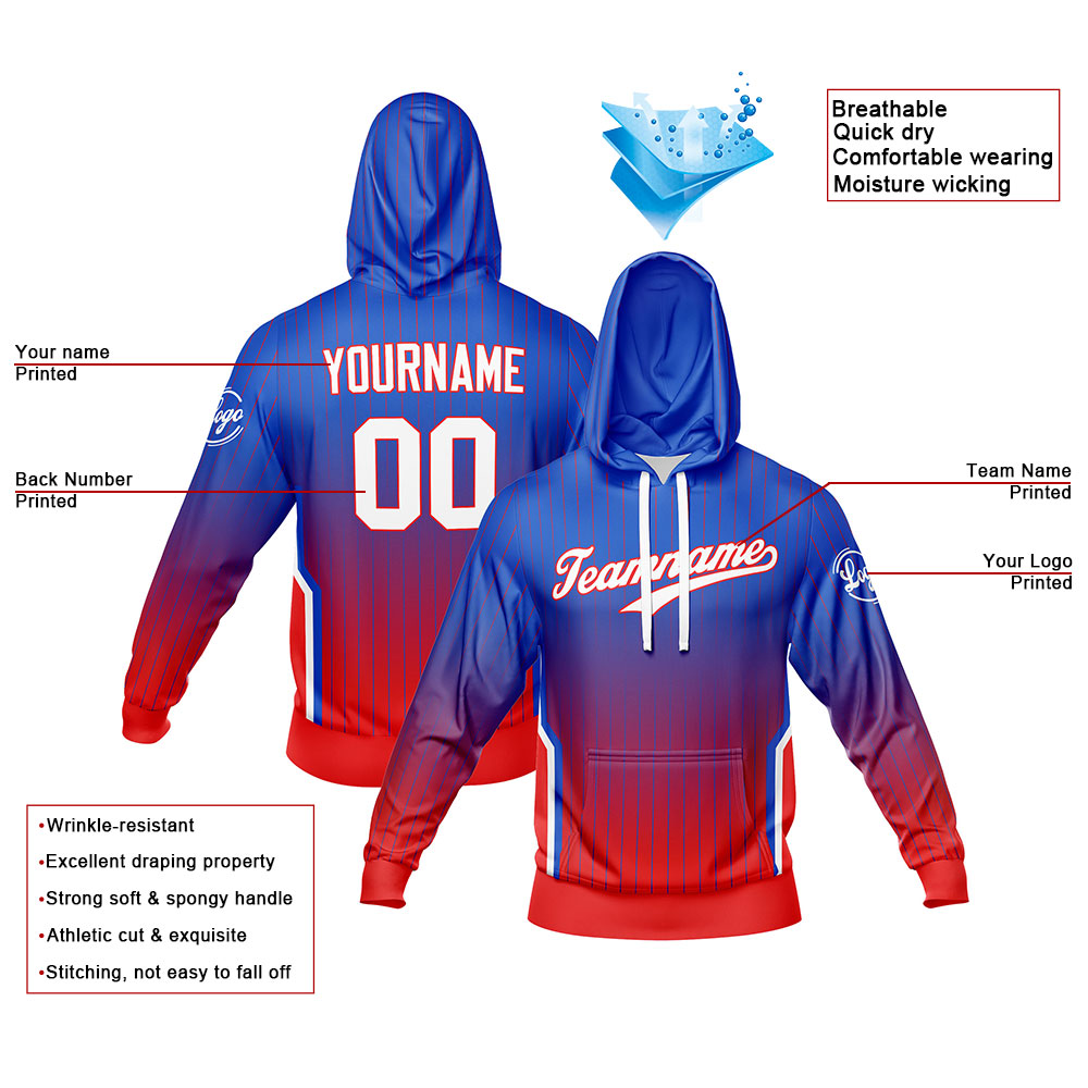 Benutzerdefiniert Blau Rot Tarnung Sport Jersey Satz Trainingsanzug Zur Seite fahren Kapuzenpullover Oberteile und Hose Satz Königlich