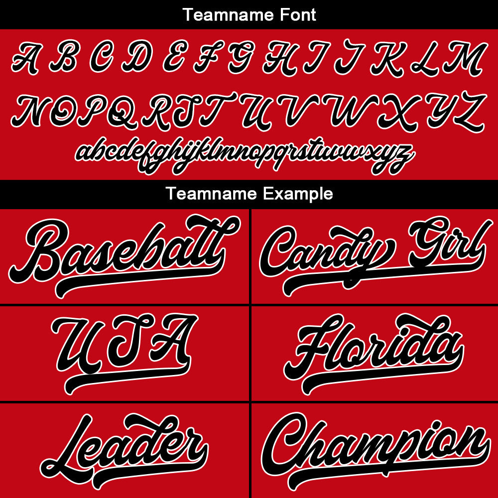 Benutzerdefinierte Authentisch Baseball-Trikot Rot schwarz