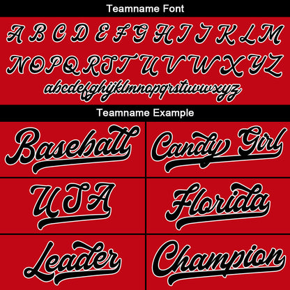 Benutzerdefinierte Authentisch Baseball-Trikot Rot schwarz