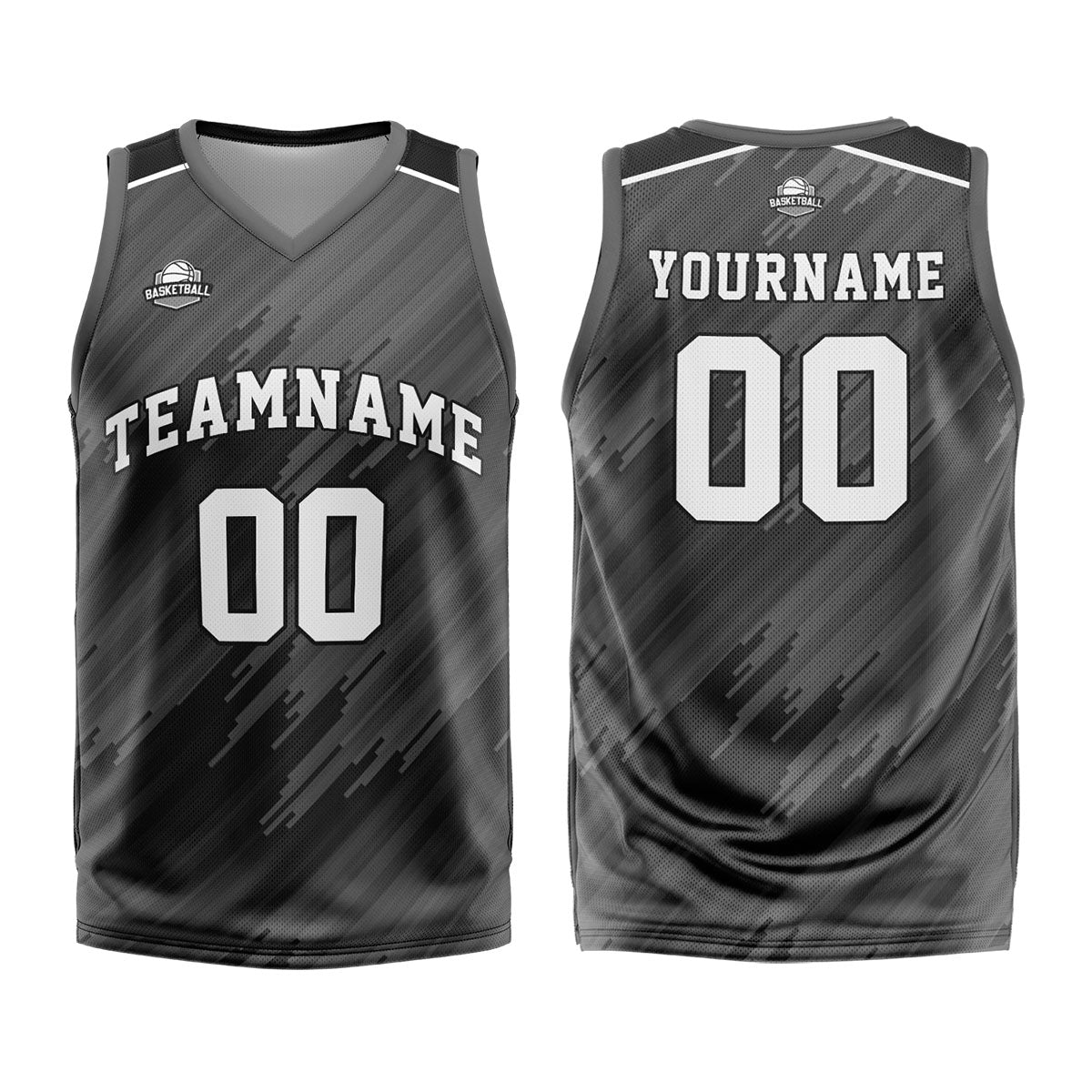 Benutzerdefinierter Grau Basketball Jersey Uniform Anzug gedruckt Ihr Logo Name Nummer