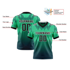 Benutzerdefinierte Grün Schwarz Reversibel Fußball Trikot Personalisierte Gradient Fußball Shirts für Männer gedruckt Team Name Nummer Logo