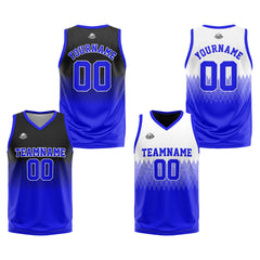 Benutzerdefinierte Reversible Basketball Jersey Personalisierte Print Name Nummer Logo Royal-Schwarz