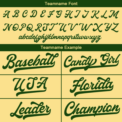 Benutzerdefinierte Authentisch Baseball-Trikot Gold-Dunkelgrün