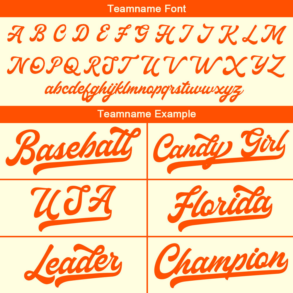 Benutzerdefinierte Authentisch Baseball-Trikot Creme-Orange