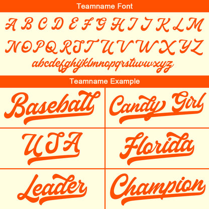 Benutzerdefinierte Authentisch Baseball-Trikot Creme-Orange