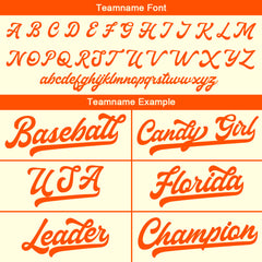 Benutzerdefinierte Authentisch Baseball-Trikot Creme-Orange