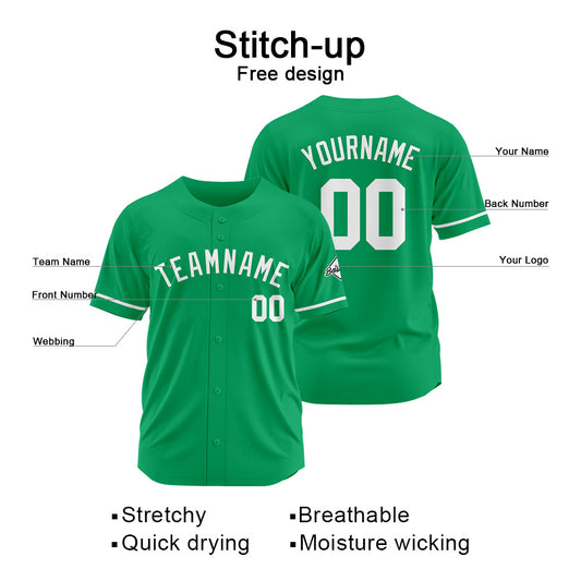 Benutzerdefinierte Authentisch Baseball-Trikot Grün Weiß