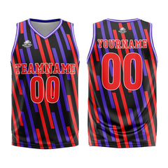 Benutzerdefinierter Rot Lila Basketball Jersey Uniform Anzug gedruckt Ihr Logo Name Nummer