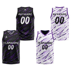 Benutzerdefinierte Reversible Basketball Jersey Personalisierte Print Name Nummer Logo Schaden&Lila