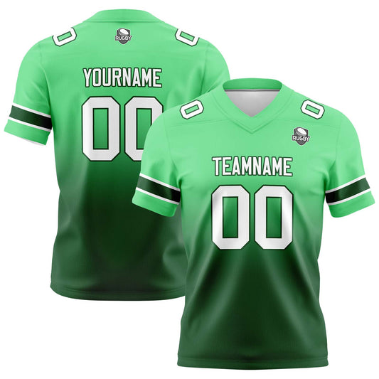 Benutzerdefinierte Grün Gradient Fußball Trikots Personalisierter Name Nummer Logo