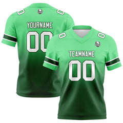 Benutzerdefinierte Grün Gradient Fußball Trikots Personalisierter Name Nummer Logo